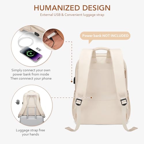 Mochila para portátil MDODO beige 15.6 pulg miniatura 6