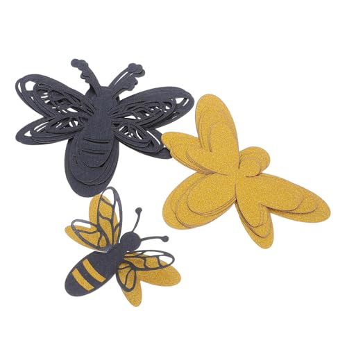 Set 3D de 12 vinilos adhesivos de abeja en papel perlado