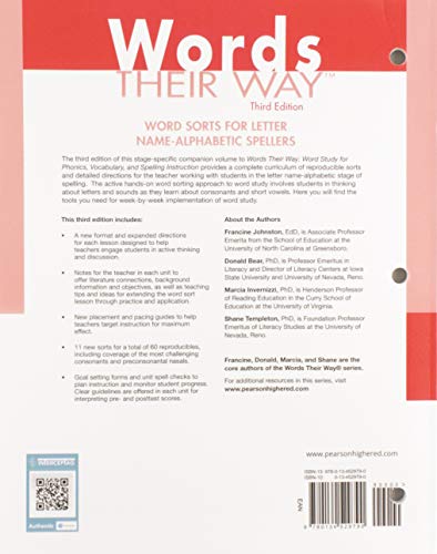 Words Their Way: Word Sorts for Letter Name - Alphabetic Spellers (Words Their Way Series) - Image 2