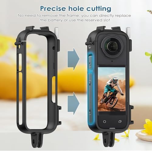 Image of Action Pro Protective Frame Case with Screen Protector and Lens Guard Cap Compatible with Insta360 X4 Action Camera Accessories Kit
