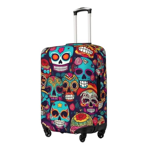 Sugar Skulls Luggage Covers For Suitcase Approved,Suitcase Cover Protector Fit 18-32 InchLuggage, Medium2