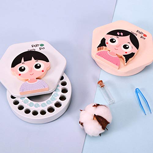 Toyvian 1 conjunto de caixa de dentes de bebê para meninas, linda caixa de armazenamento de dentes d