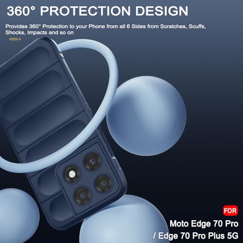 Image of TheGiftKart Liquid Silicon Back Cover Case for Motorola Moto Edge 70 Pro / 70 Pro Plus 5G | Shockproof Military Grade Protection | Micro-Fibre Cloth On Inner Side | Anti-Slip Grip Cover (TPU, Blue)