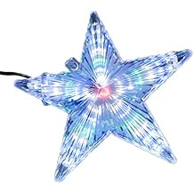 شجرة عيد الميلاد توبر ، 8.66 بوصة LED مضاءة نجمة عيد الميلاد أغطية شجرة 31 LED ضوء ، داخلي في الهواء الطلق عيد الميلاد الحلي حزب الديكور المنزل