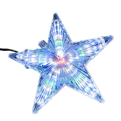 Topyuan Lighted Star Christmas Tree Topper with 31 LED Light Up, Festival Holiday Party Home Decorative Christmas Tree Toppers Indoor Outdoor Decoration Ornaments (Colorful)