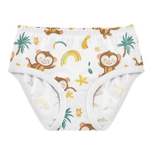 Wusikd Monkeys Girls' Underwear Cotton Cute Banana Girls Briefs Soft Toddler Underwear 2T