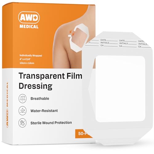 Awd Medical Awd Transparent Film Dressing - Waterproof Transparent Wound Bandage, Adhesive Film Dressing Tape cover