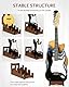 STRICH Gitarrenständer aus Holz für mehrere Gitarren, 4-Halter, Frontale Präsentation, Platzsparender Boden-Gitarrenständer, Farbe Nussbaum, L-3E1AW (Für 3 E-Gitarren + 1 Akustikgitarre)