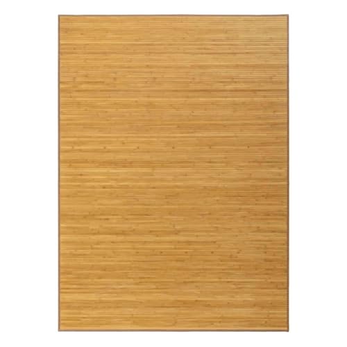 LOLAhome Alfombra de bambú Marrón Claro de 180x250 cm, Antideslizante, Anti Manchas, Resistente a la Humedad, para Salón, Dormitorio, Cocina, Baño, Pasillo, Garaje
