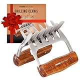Premium 18/8 Stainless Steel Meat Shredder Claws with Wooden Handles β Effortlessly Shred, Pull & Serve Pork, Turkey, Chicken & Brisket β Perfect BBQ Gift Idea