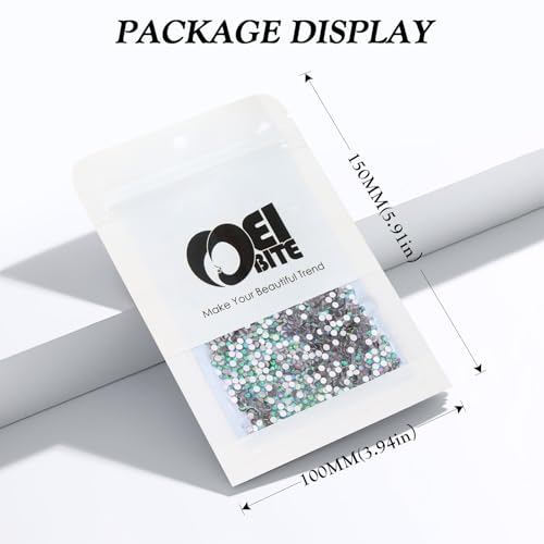Image of Green Volcano Flatback Rhinestones, Glass Rhinestones for Nail Art and Craft, Glue Fix, Loose Crystal Gemstones(Green Volcano, SS4, 2880pcs, 1.5-1.7mm)
