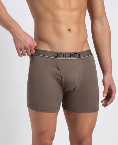 Image of Jockey 8009 Men Super Combed Cotton Rib Solid Boxer Brief with Ultrasoft and Durable Waistband