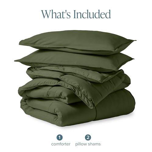 Image of Bare Home Comforter Set - Full Size - Ultra-Soft - Goose Down Alternative - Premium 1800 Series - All Season Warmth (Full, Cypress Green)