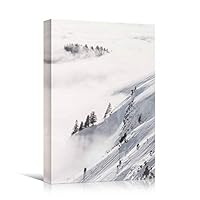 Canvas Wall Art Expressive Landscape Chic Dramatic Duotone Hallway Landscape Mountain Photography - 12x18 inches