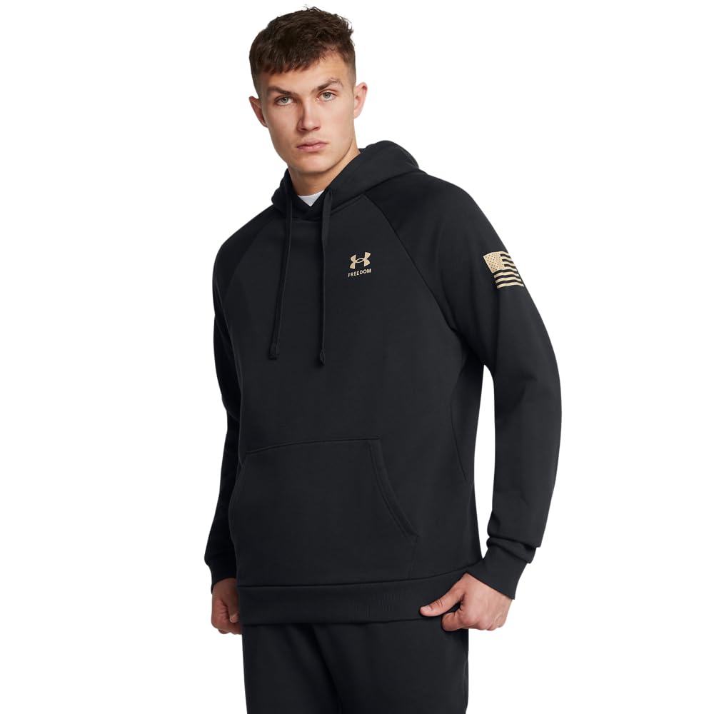 Under Armour Men's (001) Black / / Desert Sand Underarmour'sfreedomflaghoodie, ,M
