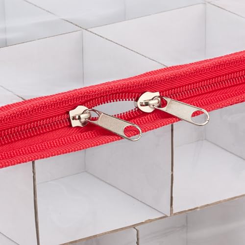 Miniatura 8 de Relaxdays 3 Cajas Organizadoras Para Adornos De Navidad, Almacenaje 32 Compartimentos, 16x32x32 Cm, Transparente Rojo