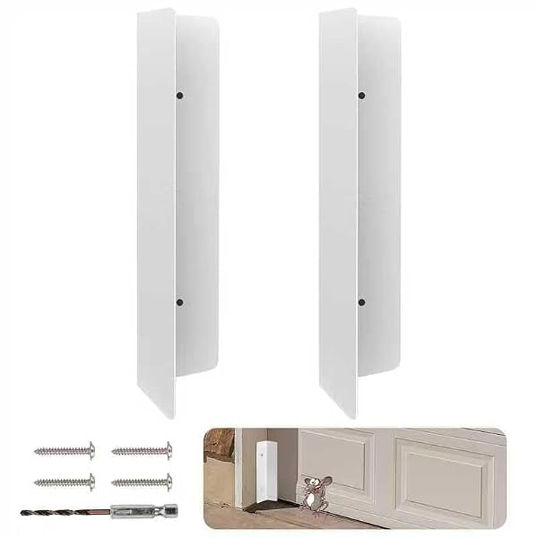 2 Pcs Garage Door Seal Mouse Guard, Heavy Duty Stainless Steel Garage Door Mouse and Snake Guard, Permanent Solution (White) by Bompro - Used condition - US$15.97
