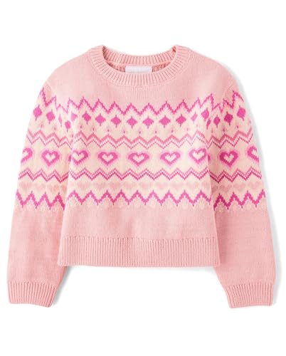 Image of The Children's Place Girls' Long Sleeve Crew Neck Pullover Sweater