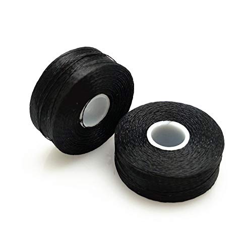 Image of YEQIN Prewound Bobbin Thread, Sideless, 144pcs Type L Size (SA155) Black 75D /2 Polyester Thread, Compatible with Babylock, Barudan, Bernina, Brother, Consew, Singer, Tajima and More