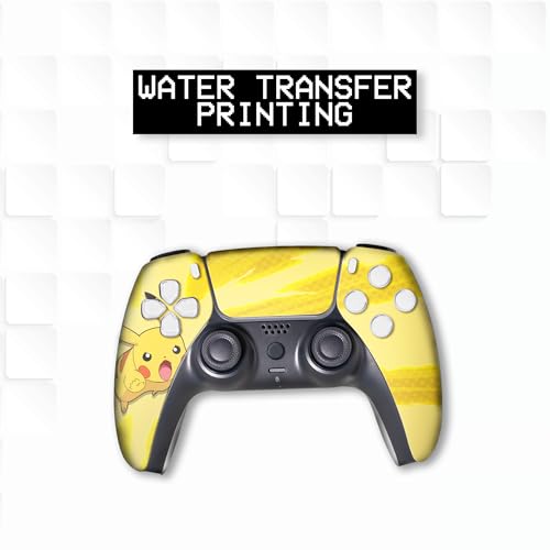 Image of Pikachhu Custom PS-5 Controller Wireless compatible with Play-Station 5 Console by BCB Controllers | Proudly Customized in USA with Permanent HYDRODIP Printing(NOT JUST A SKIN)(MODDED)