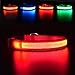 MASBRILL Collar Luminoso Perro de Mascota, 3 Modos Collar Perro Luz con Recargable y Impermeable, Ajustable Collares LED para Perros Pequeños/Medianos/Grandes(Rojo M)