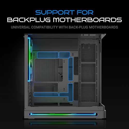 Image of Ant Esports Crystal Arc Pro Mid-Tower Computer Case /Gaming Cabinet - Black |Curved Front Glass | Support ATX, Micro-ATX, Mini-ITX | Pre-Installed 2(240mm,360mm) Mono Frame Fans