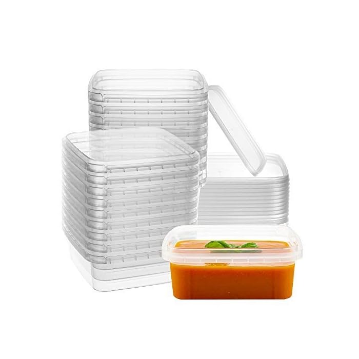 Buy 8oz. Square Clear Deli Containers with Lids Stackable, TamperProof BPAFree Food Storage