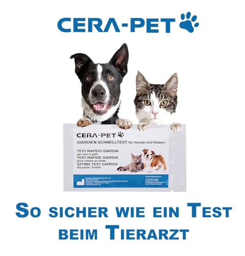 Cera-Pet Giardien Schnelltest für Hund und Katze 1 STK. I Nachweis von Darmparasiten I Test bei Durchfall für Hund und Katze I Für Hunde und Katzen bei Giardia I Wurmtest für Tiere