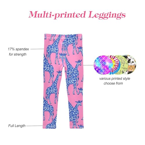 CaTaKu Girls Leggings Giraffe Animal Leggings for Girls Kids Athletic Workout Yoga Pants Size 4-10T4