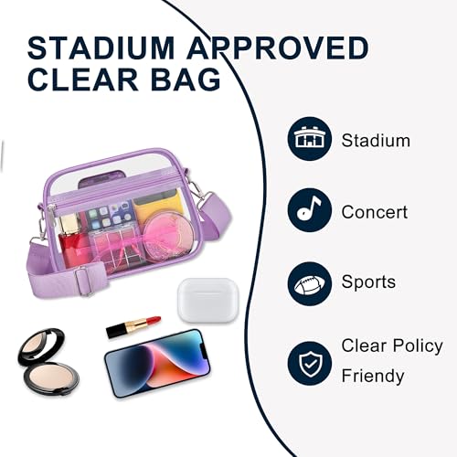 Image of Oraben Clear Bag for Stadium Events Clear Purse Stadium Bag Satchel Handbags for Sports Events Concerts Festivals | Stadium Approved