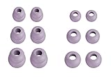 12pcs (DF-3sz) Light Purple Gray S/M/L Double Flange and Round Replacement Adapters Eartips Earbuds...