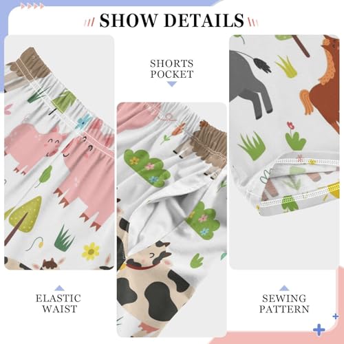 ZZXXB Donkey Cow Boys Long Pants Soft Trousers Elastic Waist Kids Lounge Bottoms with Pockets S-XL4