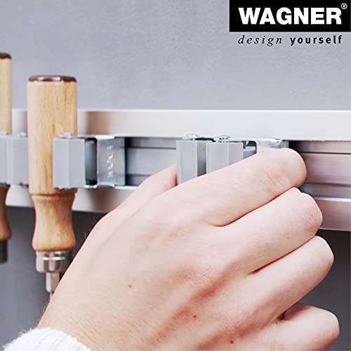 WAGNER - hooks4tools - Gerätehalter CLIP - 52 x 40 x 37 mm, Stahl verzinkt, Kunststoffklemme für Geräte Ø max. 3 cm, Tragkraft bis 2 kg - 15204501