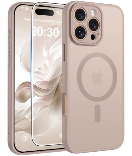 Image of FNTCASE for iPhone 16 Pro-Max Case: Translucent Desert Gold Fit for MagSafe