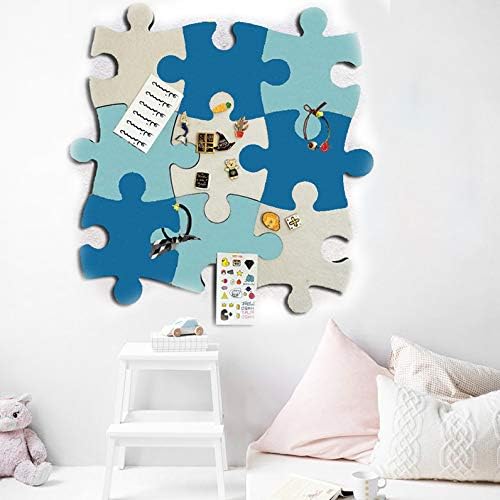 Miniatura 4 de Tablero de anuncios de fieltro, azulejos de corcho, juego de tablero de alfileres con forma de rompecabezas de pared con autoadhesivo para mantener