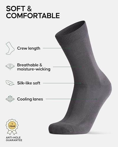 Image of DANISH ENDURANCE Crew Dress Socks, Viscose From Bamboo, 3 & 6-Pack