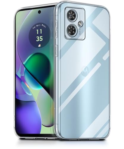 Image of WOW IMAGINE Crystal Clear Transparent Back Case Cover for Motorola Moto G54 5G | Moto G64 5G | Full Device & Camera Protection Shockproof TPU | Flexible Silicone Back Cover Case - Transparent