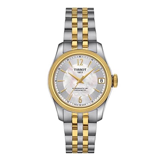 Tissot Relógio feminino Ballade COSC Lady 316L caixa de aço inoxidável suíço automático, cinza, aço inoxidável, 16 (T1082082211700), Cinza, Relógio Automático
