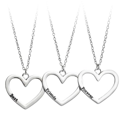 Collier Feng Shui trois cœurs imbriqués en argent pour femme