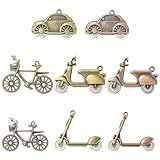 Airssory 8 dijes de 8 estilos de estilo tibetano para transporte de vehículos, estilo vintage, para coche, bicicleta, motocicleta, para bricolaje, joyería, collar, aretes, pulsera, manualidades, bolsa