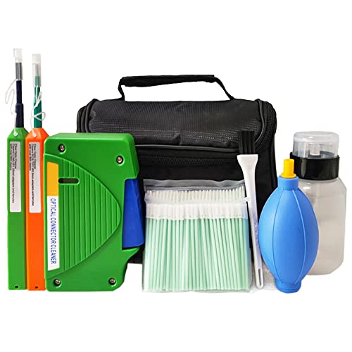 YICIZOL Optical Fiber Cleaning Tools with Cleaning Cassette for FC SC ST LC MU Connectors, 1.25mm/2.5mm Fiber Cleaner Pens, Cleaning Swabs Wipes (MK-201)