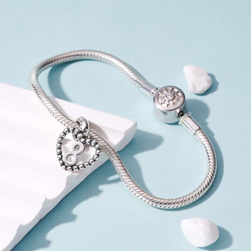 Image of 925 Sterling Silver Number Charm fits Pandora, Gift for Women