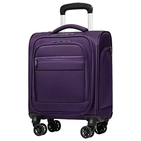 Coolife Underseat Carry On Luggage Suitcase Softside Lightweight Rolling Travel Bag Spinner Suitcase Compact Upright 4 Dual Wheel Bag Cover
