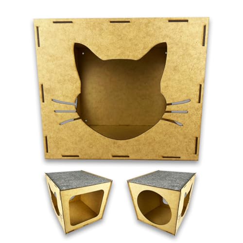 Nicho Mdf Cru Para Gato Pet C/Carpete Arranhador Playground