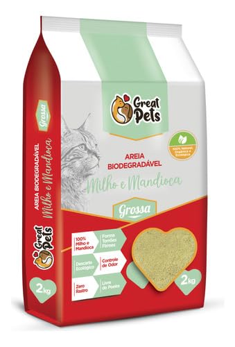 Kit C/8 Areia Bio De Milho E Mandioca Grossa 2kg Great Pets