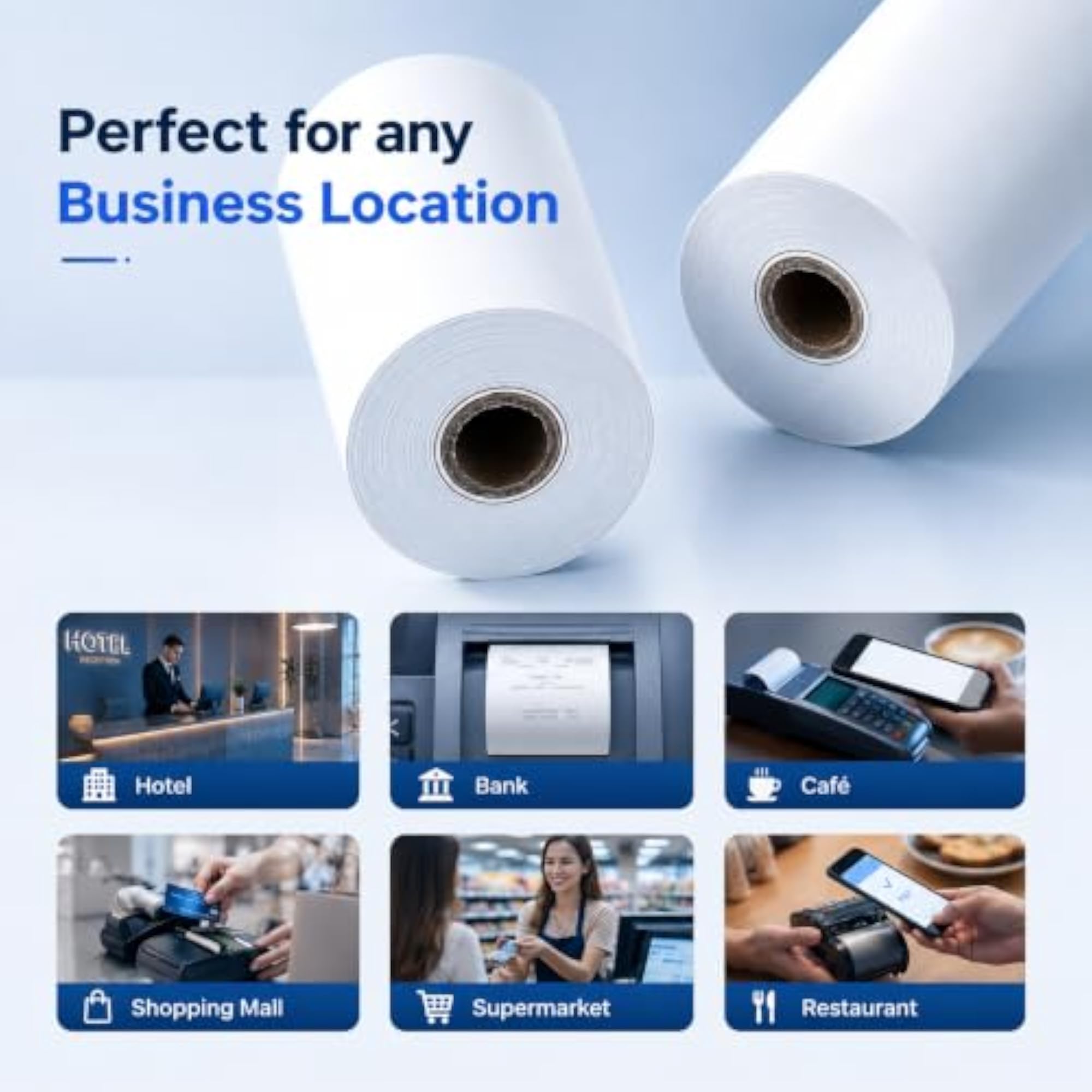 Thermal Receipt Paper Rolls 58mm x 12 Meter, Pack of 5
