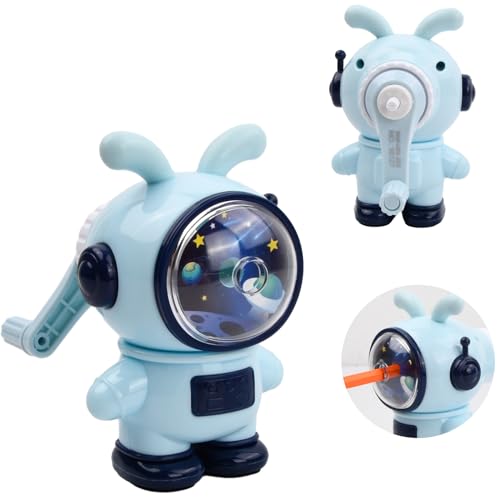 Temperamatite manuale, temperamatite, temperamatite con manovella, 3 modalità di spessore con contenitore temperamatite con contenitore per bambini, per ufficio aula e casa astronauta