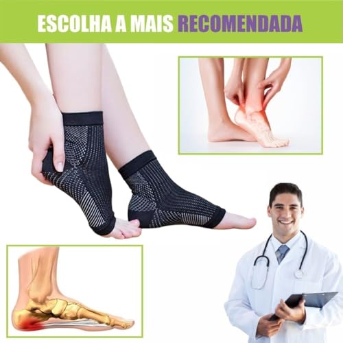 Par de Meias De Compressão Para Alivio De Dores Inchaços Fascite Esporão Tornozeleira Ortopédica Sem