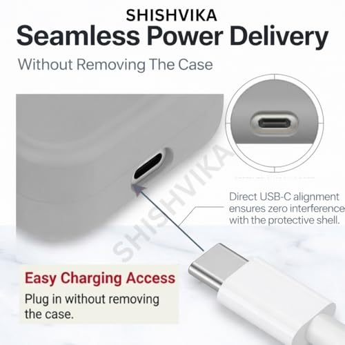 Image of SHISHVIKA Case Cover Compatible for CMF by Nothing Buds Pro 2 / Buds 2 Plus /Buds 2 (Grey, R - Pin)