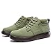 FLYLAND Men's Fashion Sneakers Chukka Boots Lace Up Leather Ankle Dress Boot Lightweight Walking Driving Shoes Amy Green 8.5